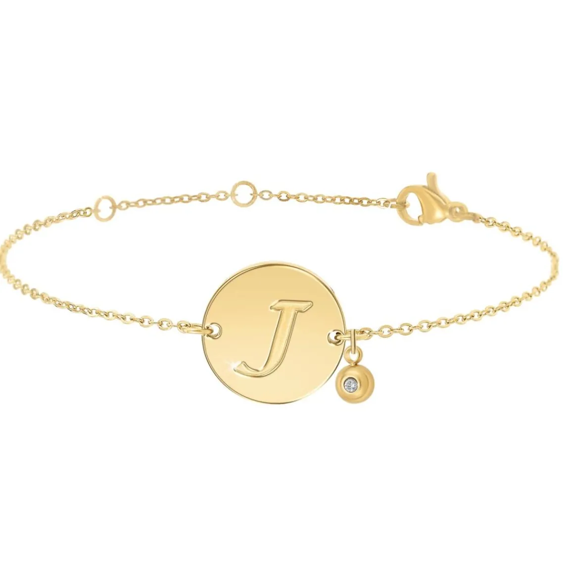 So Charm Bijoux Bracelet Femme So Charm - BD2281-DORE-J-DIAMANT - Bracelet Initial Doré | Femme Bracelet