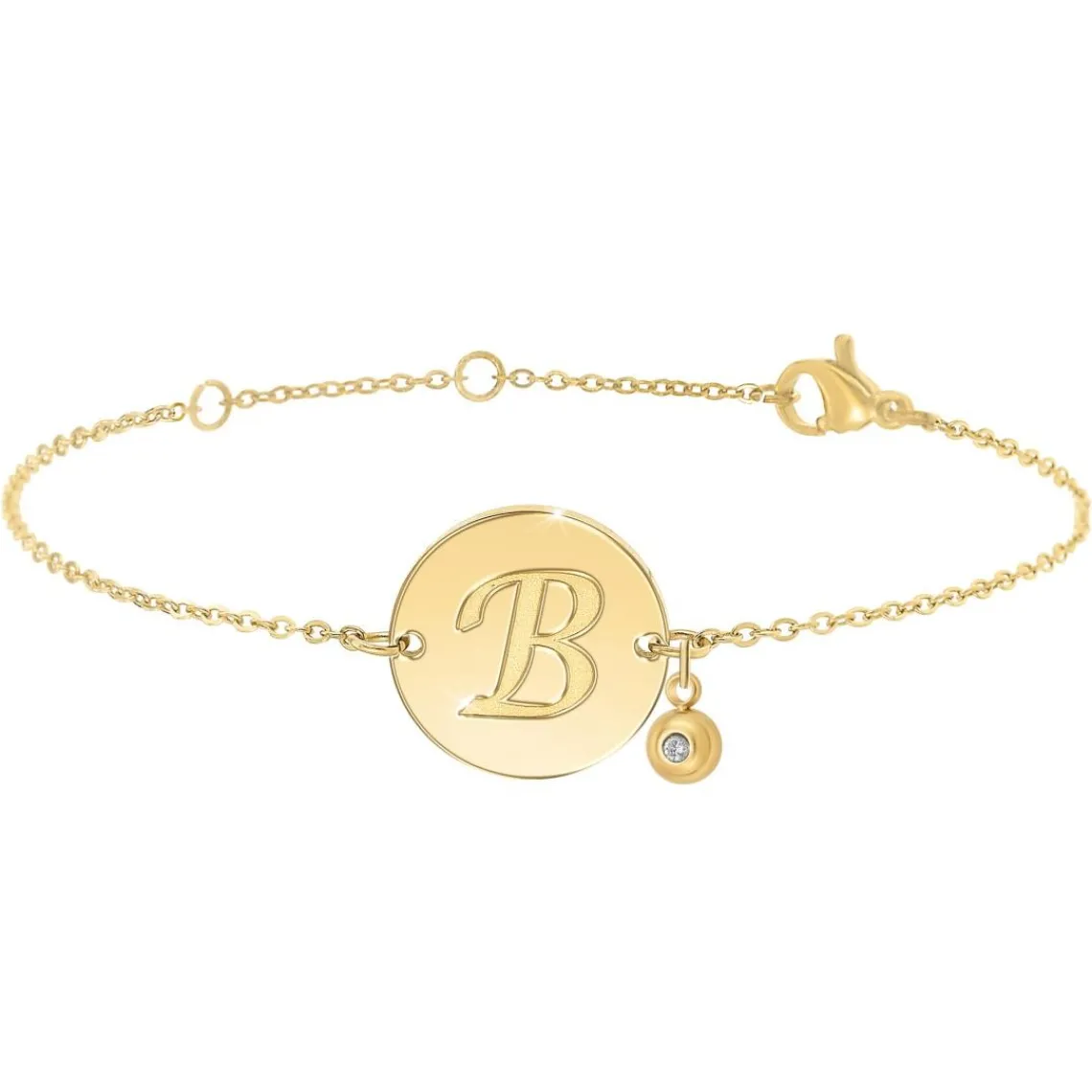 So Charm Bijoux Bracelet Femme So Charm - BD2281-DORE-B-DIAMANT - Bracelet Initial Doré | Femme Bracelet