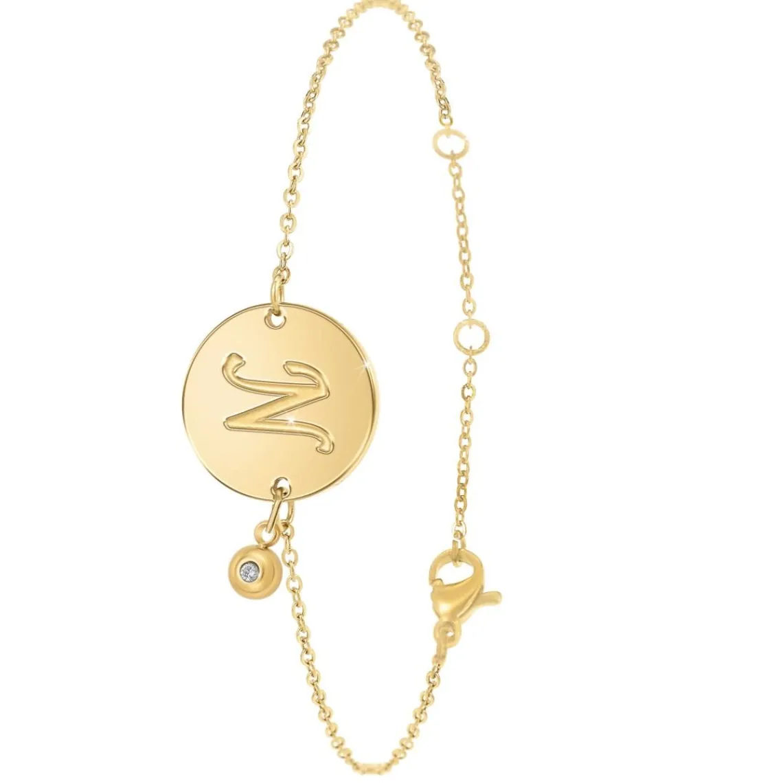 So Charm Bijoux Bracelet Femme So Charm - BD2281-DORE-N-DIAMANT - Bracelet Initial Doré | Femme Bracelet