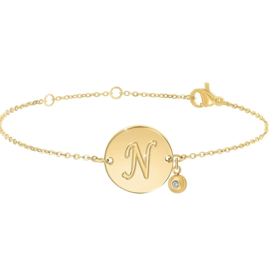 So Charm Bijoux Bracelet Femme So Charm - BD2281-DORE-N-DIAMANT - Bracelet Initial Doré | Femme Bracelet
