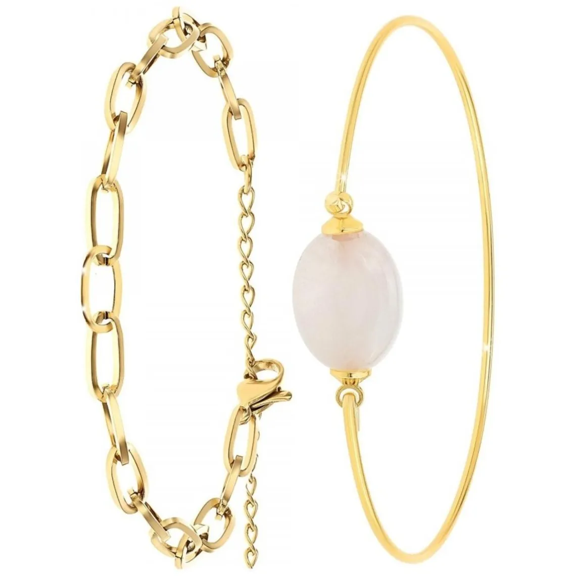 So Charm Bijoux Bracelet Femme So Charm - B2369-DORE+B2492-ROSE - Bracelet Mode Doré | Femme Bracelet