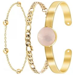 So Charm Bijoux Bracelet Femme So Charm - B2371-DORE+B2384-DORE+B2494-ROSE - Bracelets Mode Dorés | Femme Bracelet