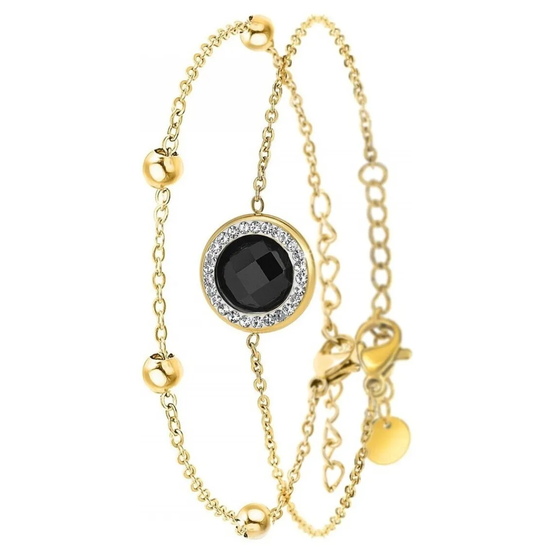 So Charm Bijoux Bracelet Femme So Charm - B2125-NOIR+B2371-DORE - Bracelet Mode Doré | Femme Bracelet