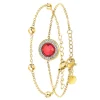 So Charm Bijoux Bracelet Femme So Charm - B2125-ROUGE+B2371-DORE - Bracelet Mode Doré | Femme Bracelet