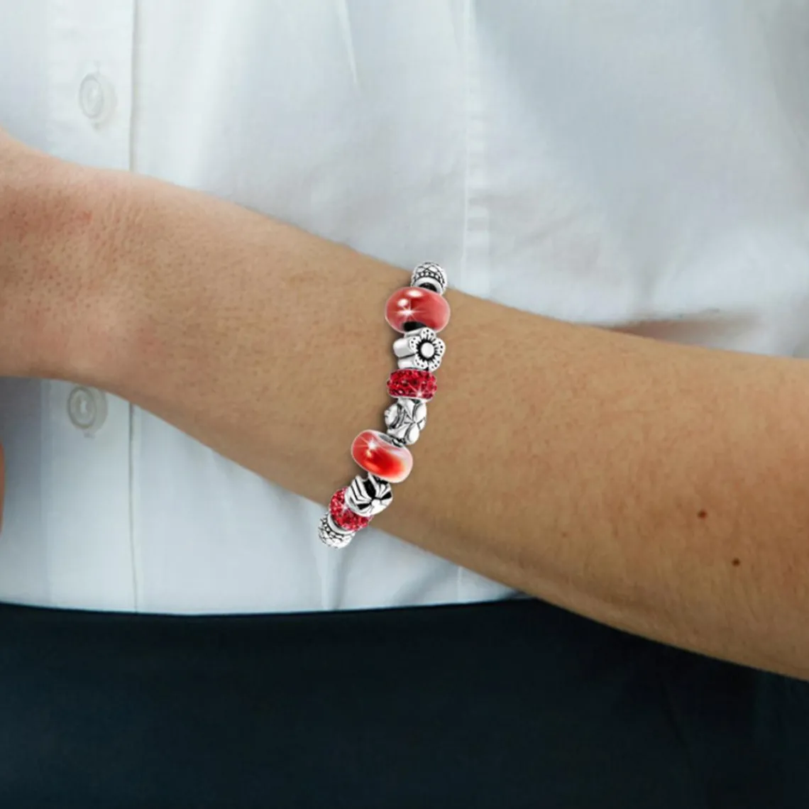 So Charm Bijoux Bracelet Femme So Charm - B1144-ROUGE - Bracelet Perle Rouge | Femme Bracelet