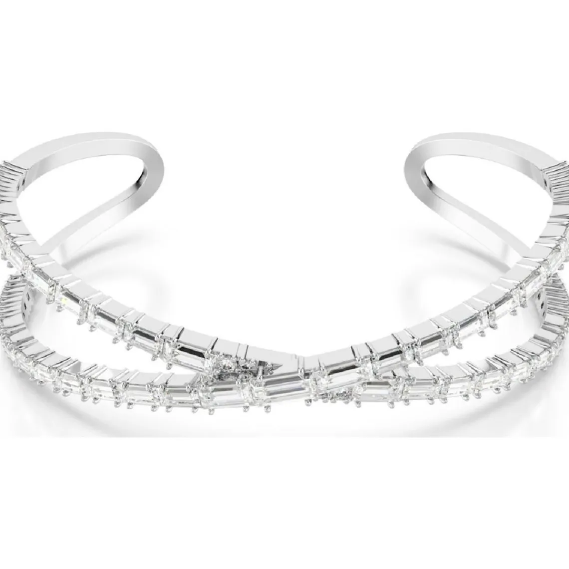 Swarovski Bijoux Bracelet Femme Swarovski Hyperbola Cuff - 567762 blanc,argent | Femme Bracelet