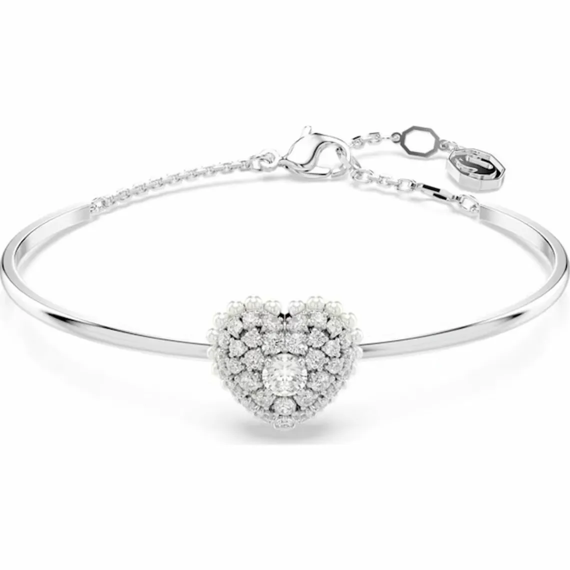 Swarovski Bijoux Bracelet Femme Swarovski Hyperbola Soft Heart - 5684385 blanc,argent | Femme Bracelet