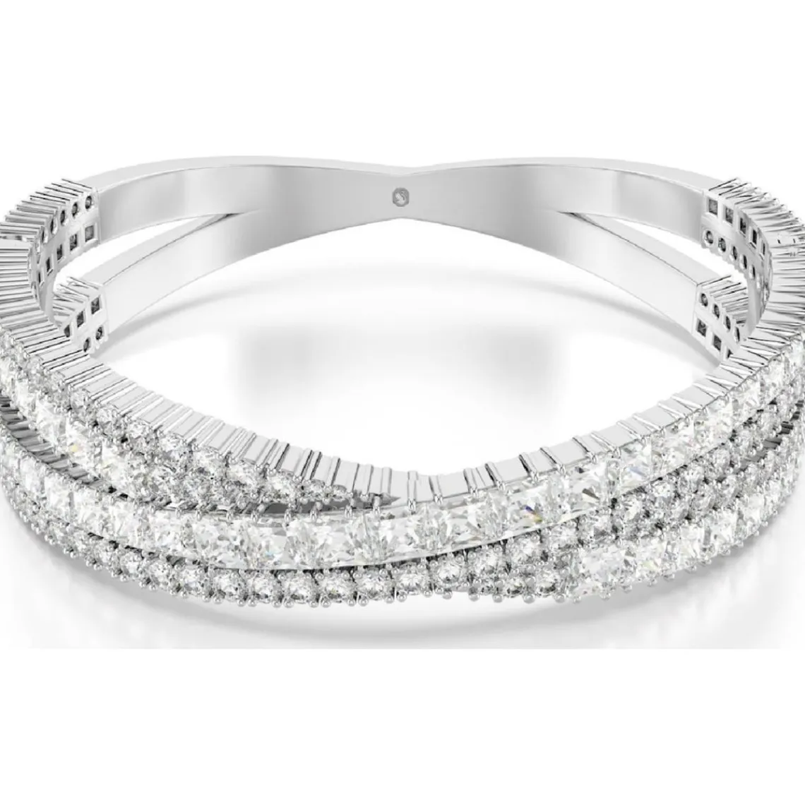 Swarovski Bijoux Bracelet Femme Swarovski Hyperbola Cuff L - 568026 blanc,argent | Femme Bracelet
