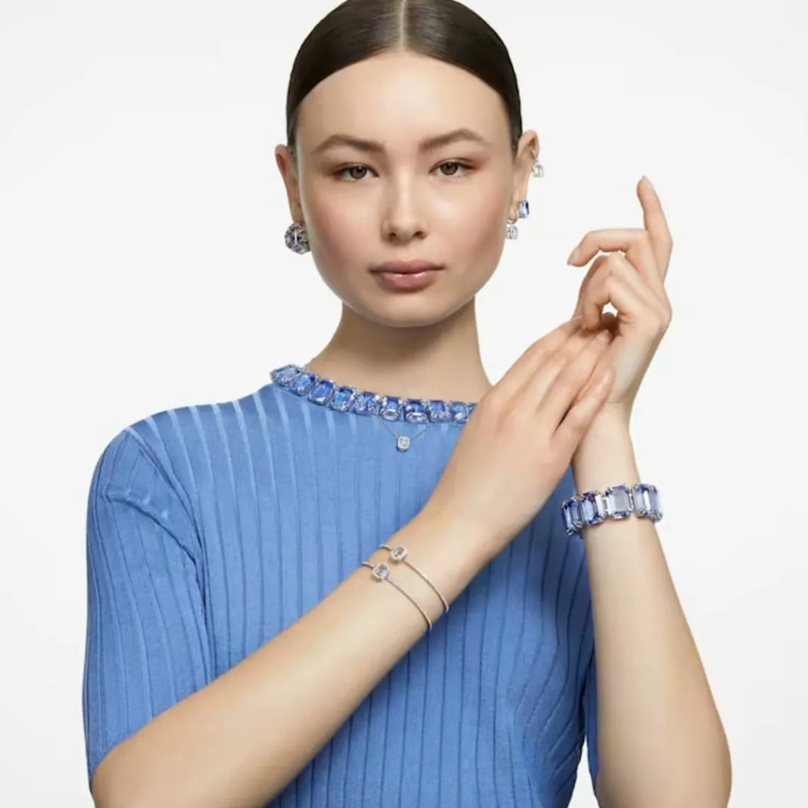 Swarovski Bijoux Bracelet Femme Swarovski - 5620556 Métal rhodié Bleu Argent | Femme Bracelet