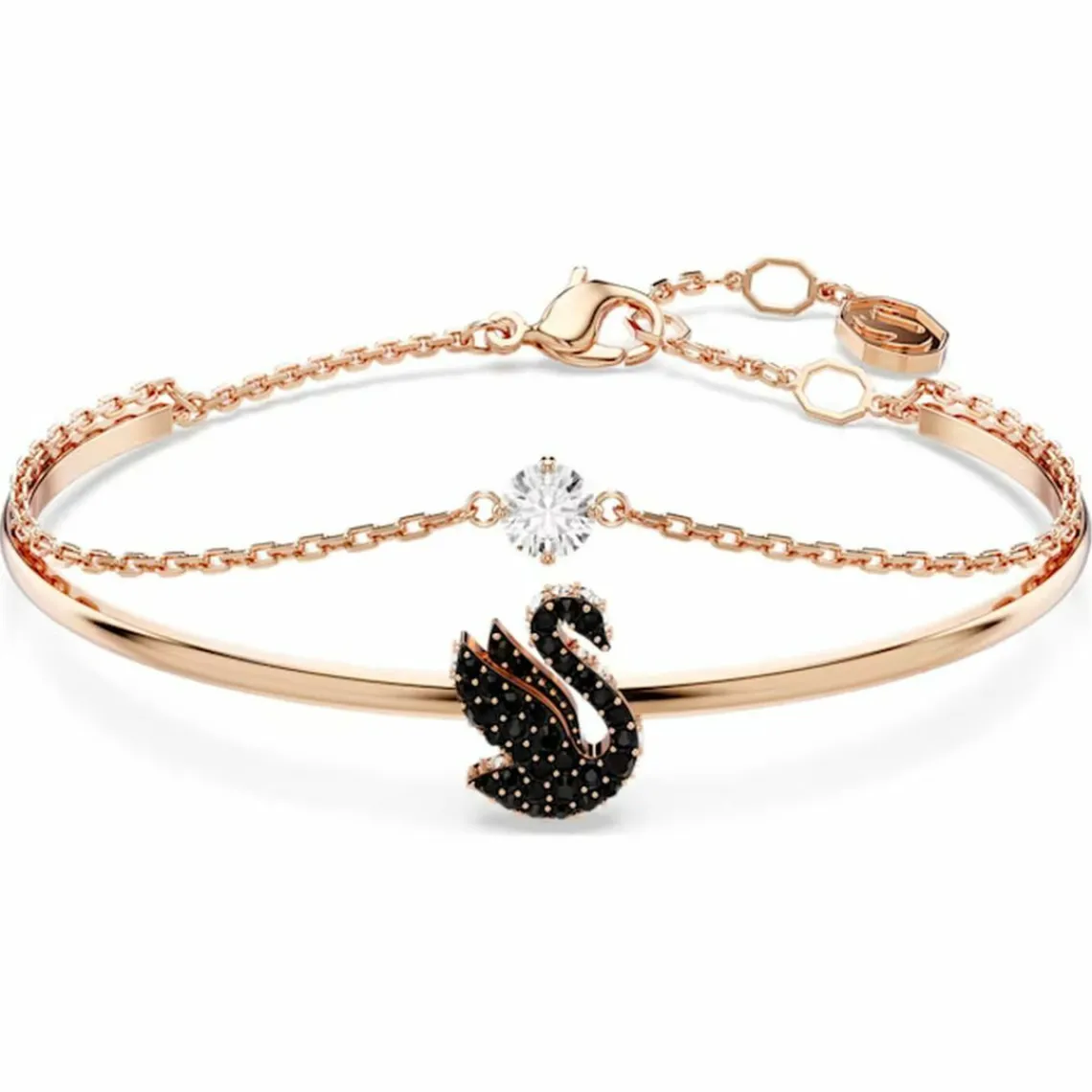 Swarovski Bijoux Bracelet Femme Swarovski Swan - 568824 noir,doré rose | Femme Bracelet