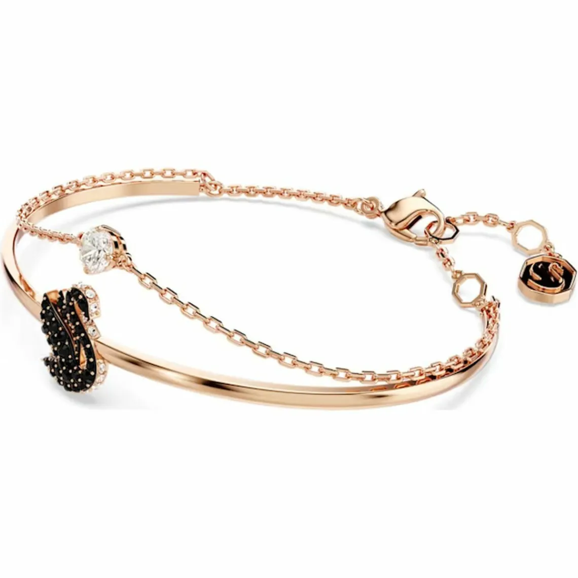Swarovski Bijoux Bracelet Femme Swarovski Swan - 568824 noir,doré rose | Femme Bracelet