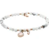 Fossil Bijoux Bracelet JA6934791 - Bracelet Perles Blanches Acier Doré Rose Femme | Femme Bracelet