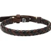 Fossil Bijoux Bracelet Fossil JA5932716 - Bracelet Cuir Marron Homme | Homme Bracelet
