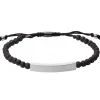 Fossil Bijoux Bracelet Fossil JF03247040 - VINTAGE CASUAL Noir Pierre de lave 17 - 25 cm Acier Homme | Homme Bracelet