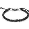 Fossil Bijoux Bracelet Fossil JF02887040 - VINTAGE CASUAL PIERRES GEMMES NOIRES Homme | Homme Bracelet