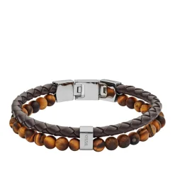 Fossil Bijoux Bracelet Fossil Vintage Casual JF03118040 - Acier Marron Homme | Homme Bracelet