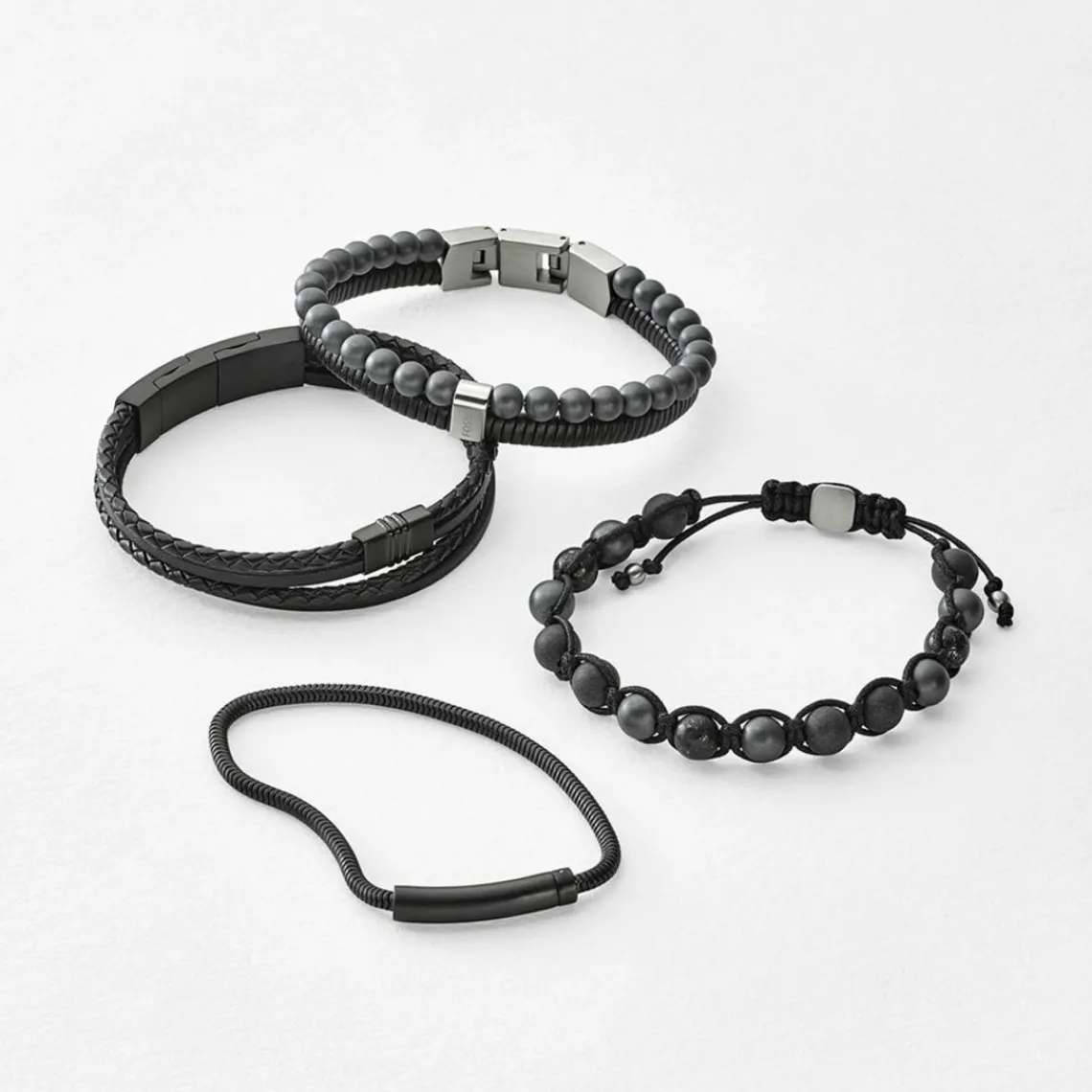 Fossil Bijoux Bracelet Fossil Vintage Casual JF03098001 - Acier Noir Homme | Homme Bracelet