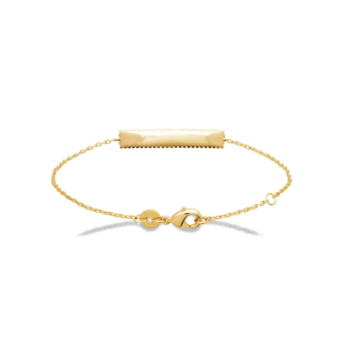 Maison de la Bijouterie Bracelet gourmette femme plaque à graver plaqué or UYY0Y5ZV | Femme Bracelet