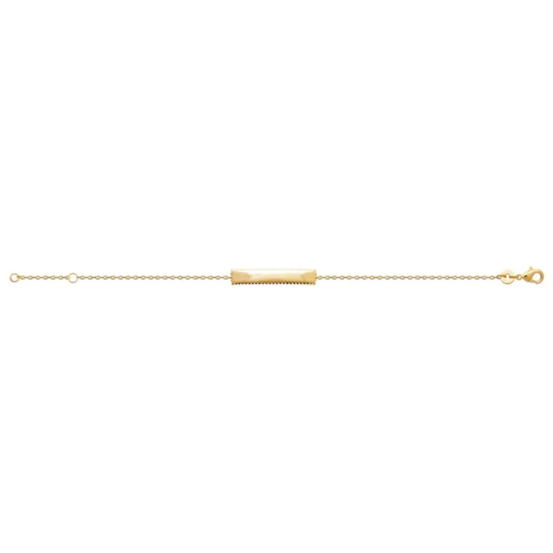 Maison de la Bijouterie Bracelet gourmette femme plaque à graver plaqué or UYY0Y5ZV | Femme Bracelet