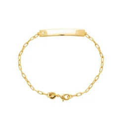 Maison de la Bijouterie Bracelet gourmette femme plaque à graver plaqué or UYY0Y6ZV | Femme Bracelet