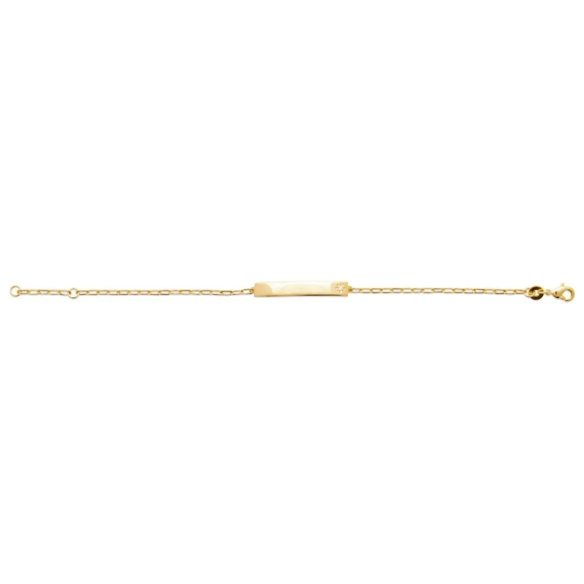 Maison de la Bijouterie Bracelet gourmette femme plaque à graver plaqué or UYY0Y6ZV | Femme Bracelet