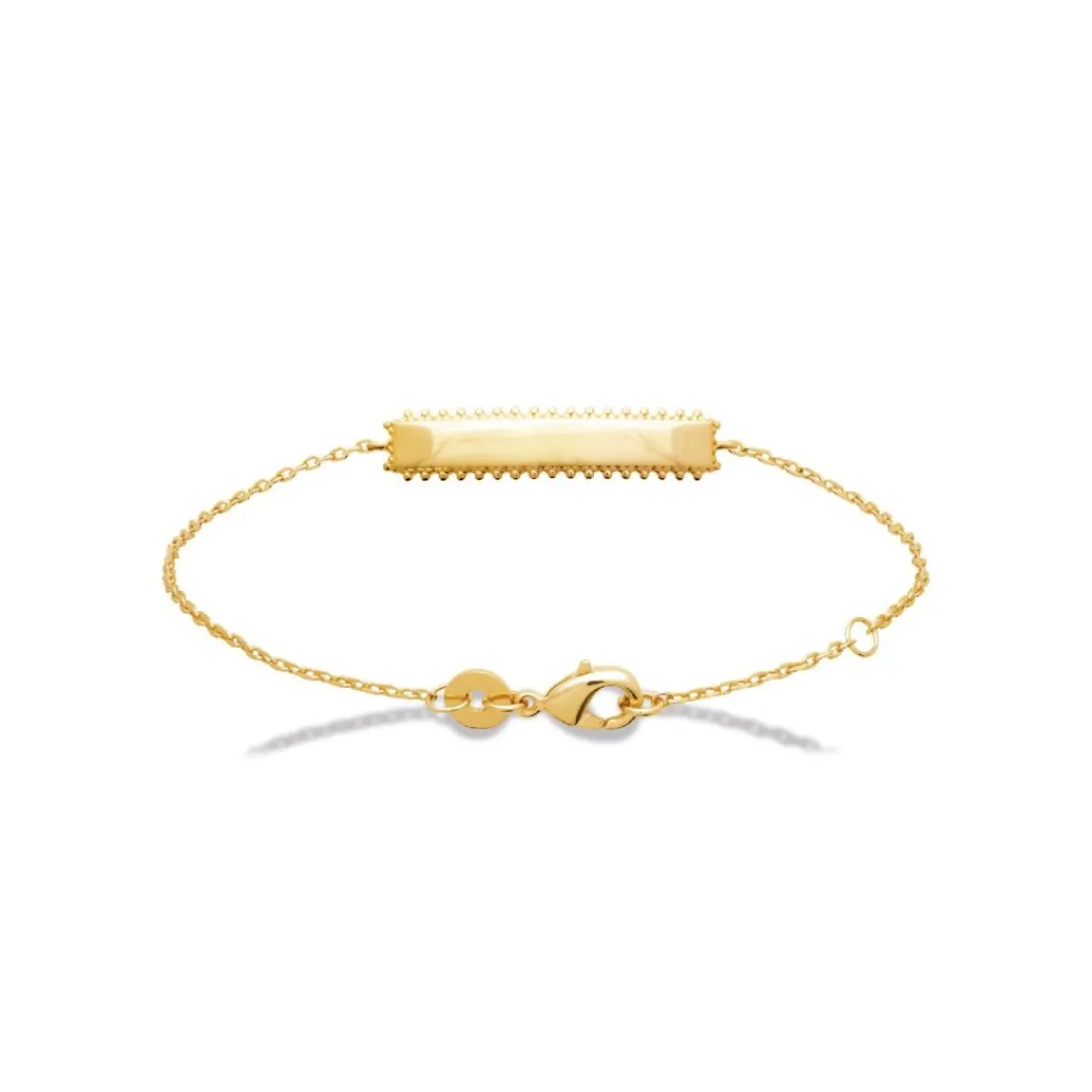 Maison de la Bijouterie Bracelet gourmette femme plaque à graver plaqué or UYY0Y4ZV | Femme Bracelet