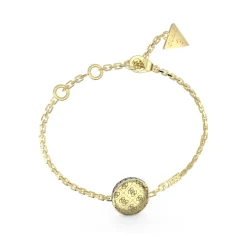 Guess Bijoux Bracelet 4G Rising Acier Doré Pièce Motif 4G Et Tranche Pavée | Femme Bracelet