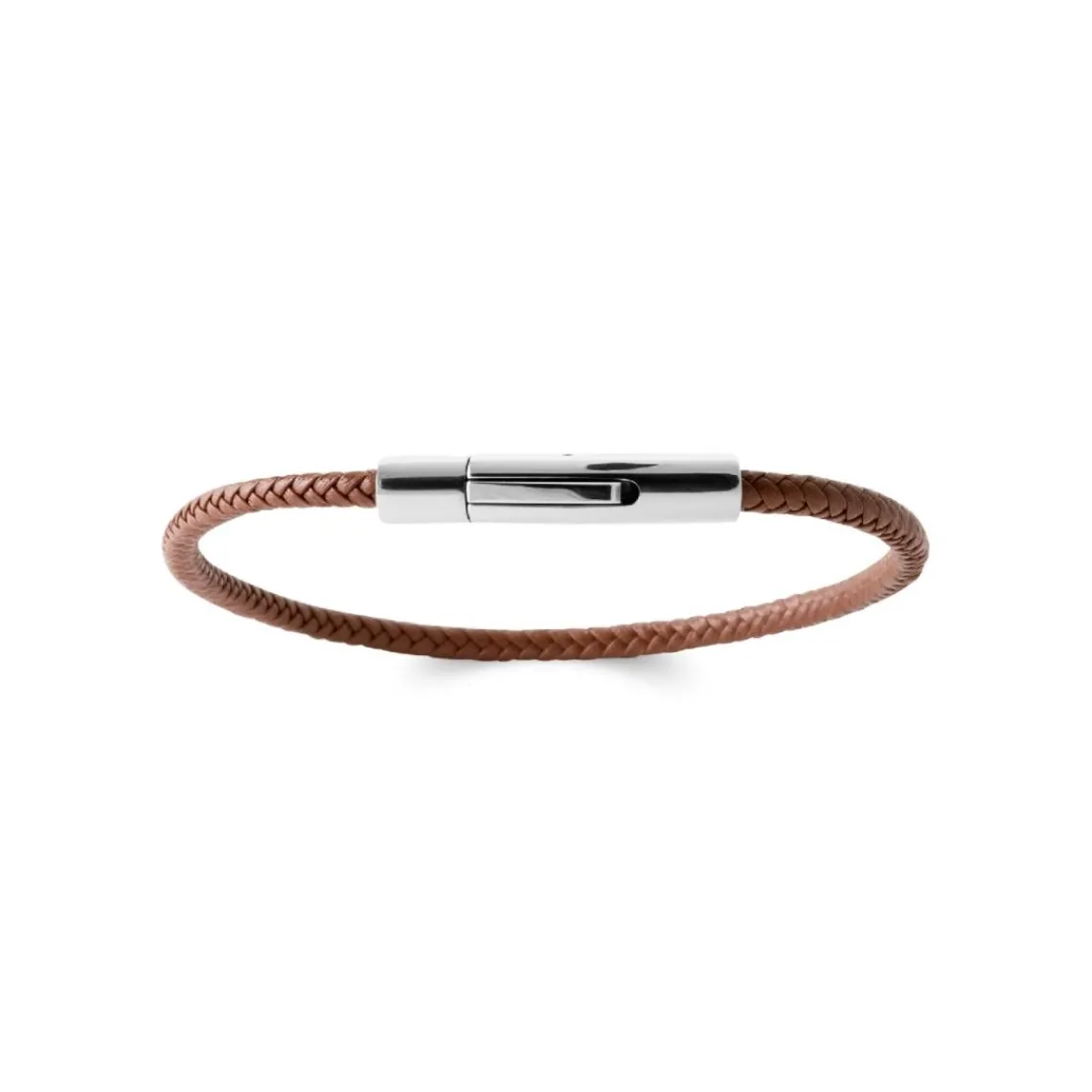 Maison de la Bijouterie Bracelet Homme acier cuir tressée marron 3ZY0UVZU | Homme Bracelet
