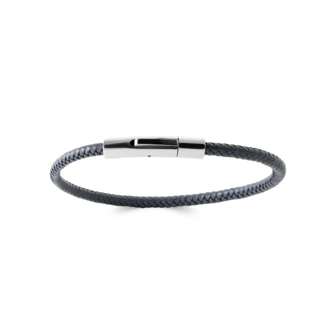 Maison de la Bijouterie Bracelet Homme acier cuir tressé noir 3ZY0U6ZU | Homme Bracelet