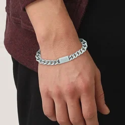 Boss Bijoux Bracelet Homme Chain Link 1580144S - Acier Argent | Homme Bracelet