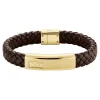 Boss Bijoux Bracelet Homme Lander - 1580746M Acier, Cuir Marron, Doré | Homme Bracelet