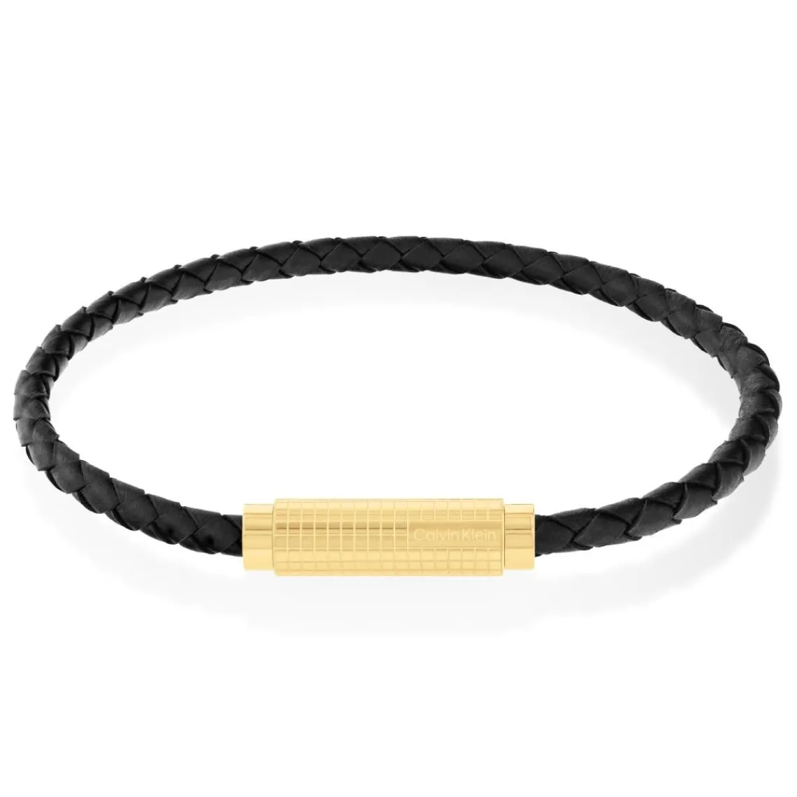 Calvin Klein Bijoux Bracelet Homme - 35000423 Cuir, Acier Noir, doré | Homme Bracelet