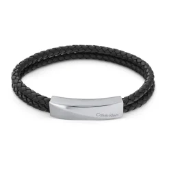 Calvin Klein Bijoux Bracelet Homme - 35000097 Cuir, Acier Noir | Homme Bracelet