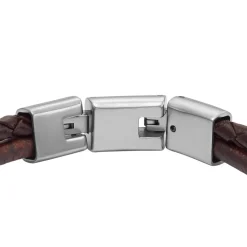 Fossil Bijoux Bracelet Homme - JF04702040 - Cuir,Acier Marron | Homme Bracelet