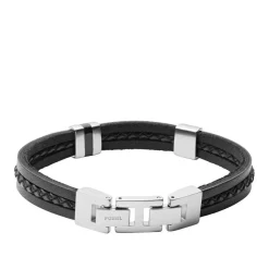 Fossil Bijoux Bracelet Homme -Cuir Noir | Homme Bracelet