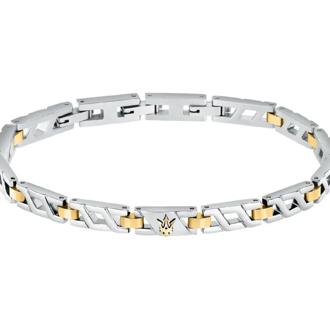 Maserati Bijoux Bracelet Homme Iconic JM124AVD38 Acier Argent Doré 18.5+3Cm | Homme Bracelet