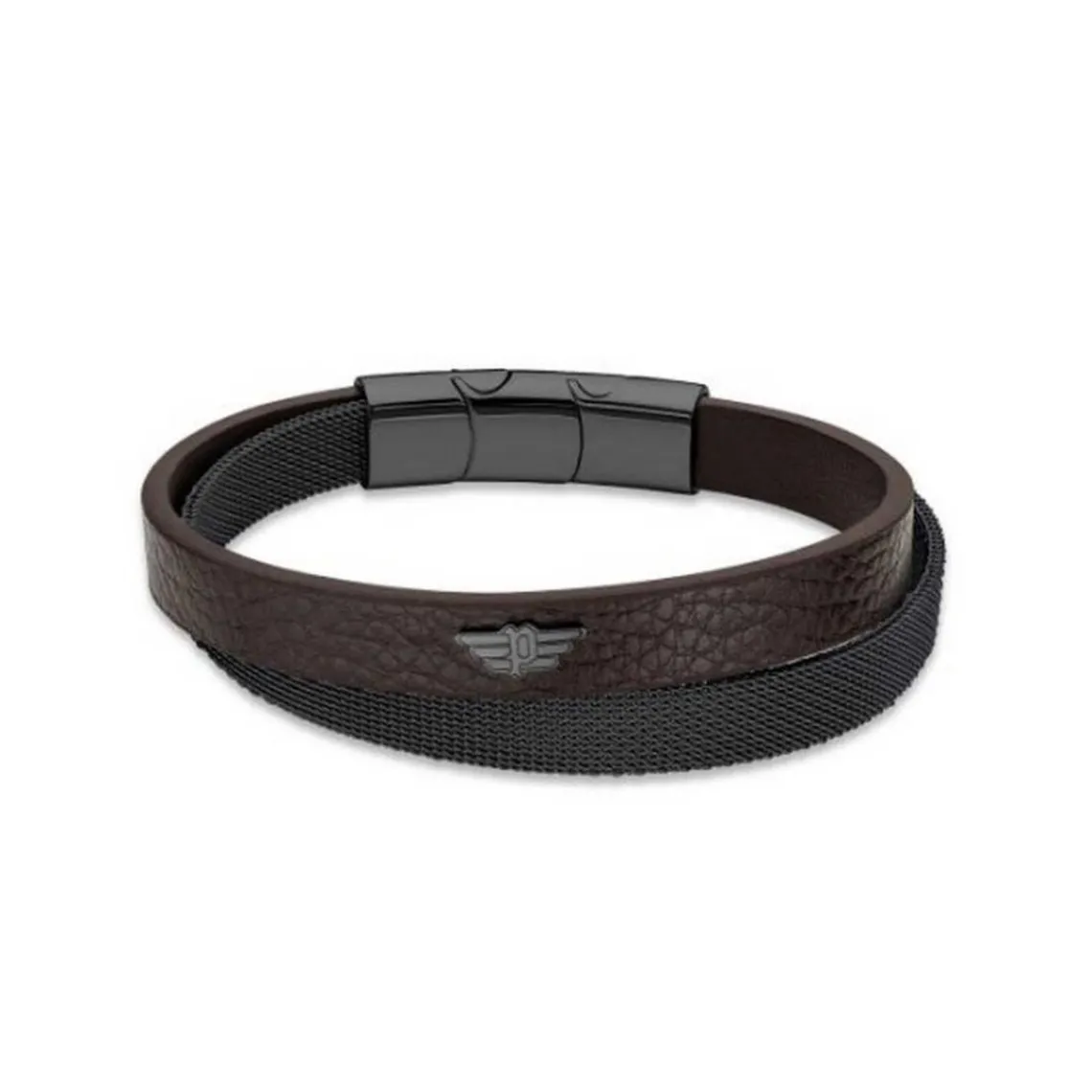 Police Bijoux Bracelet Homme Noir et Marron - HARDWARE | Homme Bracelet