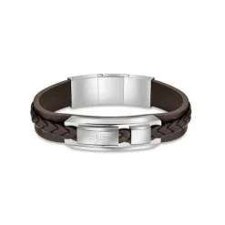 Police Bijoux Bracelet Homme - VALORIOUS Cuir Marron | Homme Bracelet