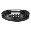 Redskins Bracelet Homme Bijoux - 285822 Cuir Noir | Homme Bracelet