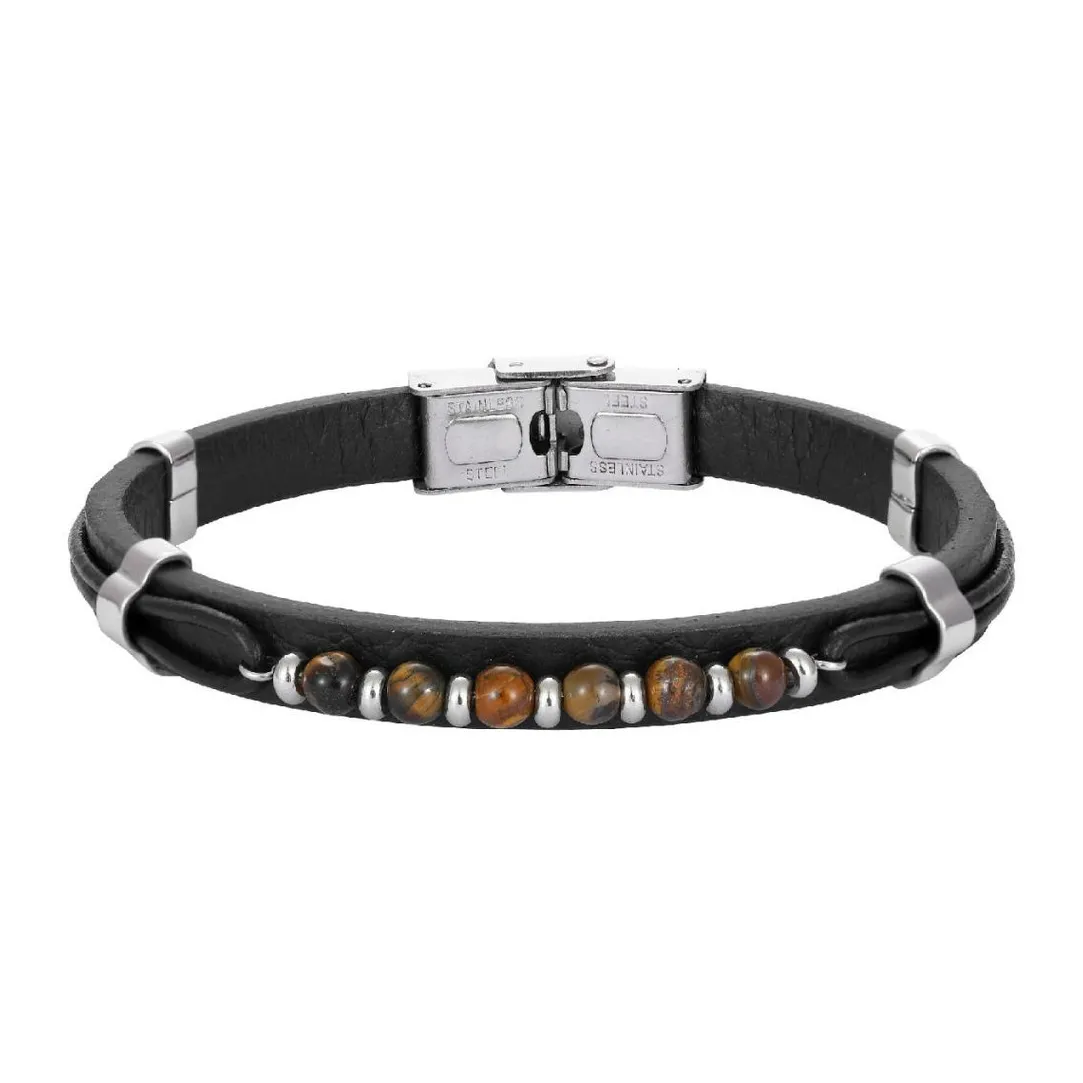Redskins Bracelet Homme Bijoux - 285819 Cuir Noir | Homme Bracelet