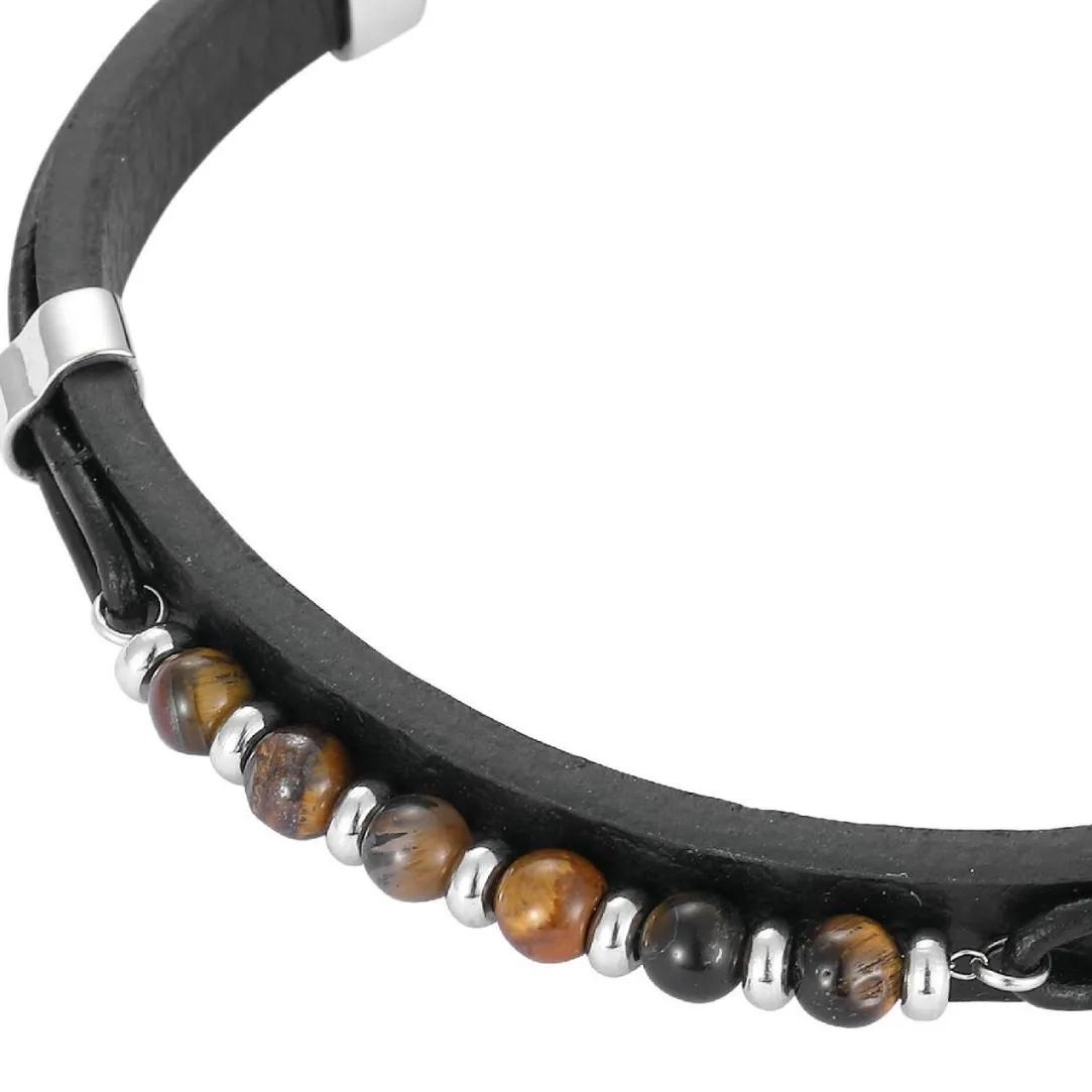 Redskins Bracelet Homme Bijoux - 285819 Cuir Noir | Homme Bracelet