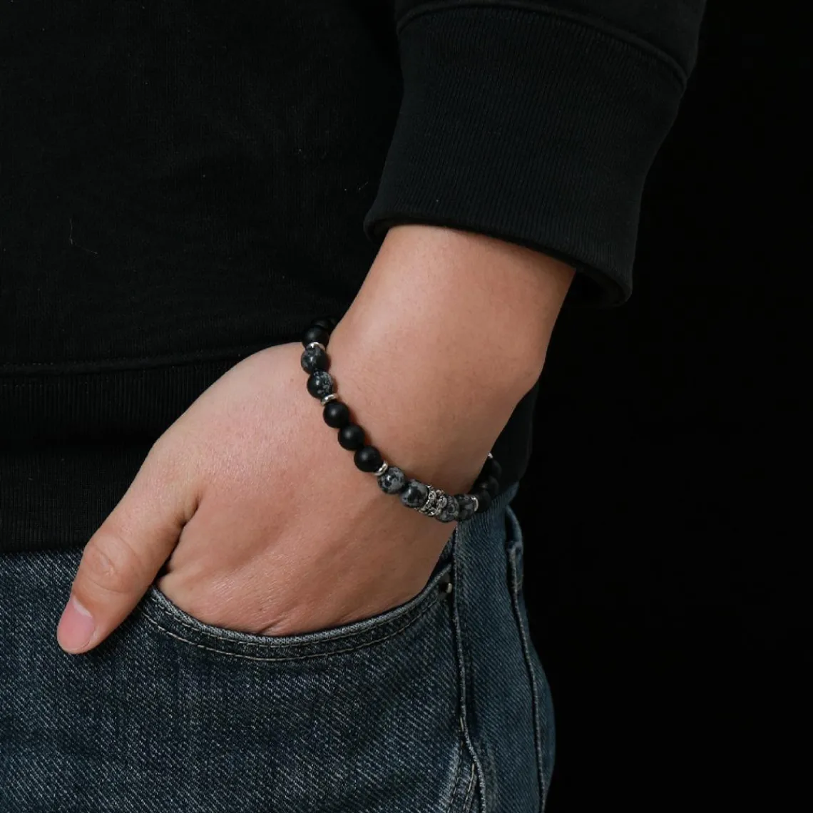 Redskins Bracelet Homme Bijoux - 285809 Pierre Noir | Homme Bracelet