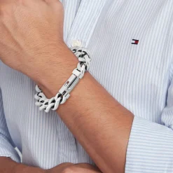 Tommy Hilfiger Bijoux Bracelet Homme Tommy Hilfiger Wild - 2790637 Acier Argent | Homme Bracelet