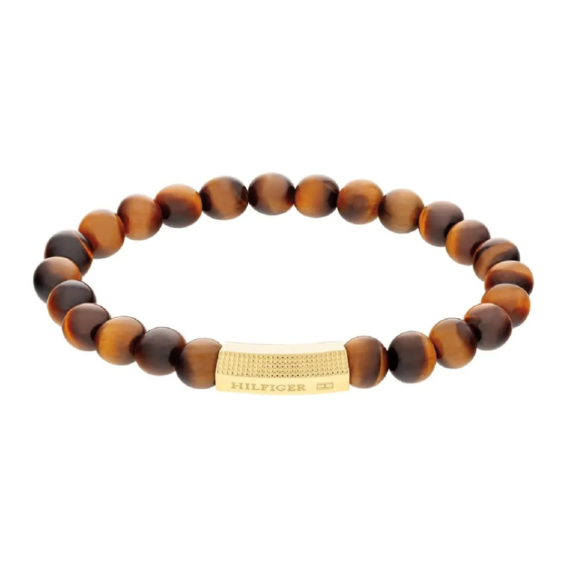 Tommy Hilfiger Bijoux Bracelet Homme Tommy Hilfiger Beads - 2790582 Acier Doré, Marron Ajustable Circonference Interieure : 180Mm | Homme Bracelet