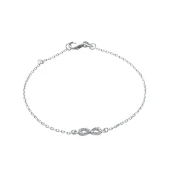 Maison de la Bijouterie Bracelet Infini femme argent rhodié blanc serti infini griffe - VWZ436ZV | Femme Bracelet