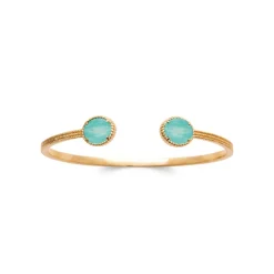 Maison de la Bijouterie Bracelet Jonc femme amazonite plaqué or UW35V35V | Femme Bracelet
