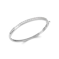 Maison de la Bijouterie Bracelet Jonc femme argent fermé oxyde de zirconium V0Z06Y60 | Femme Bracelet