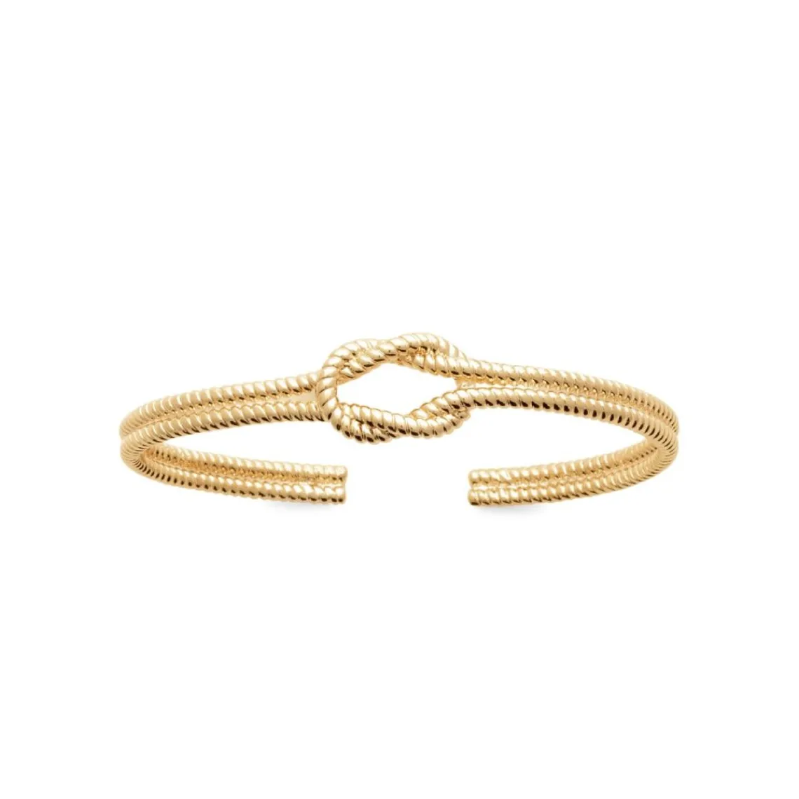Maison de la Bijouterie Bracelet Jonc femme fantaisie cordage plaqué or UYY0635V | Femme Bracelet