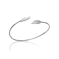 Maison de la Bijouterie Bracelet Jonc femme fantaisie plume Argent WYZ40Y56 | Femme Bracelet