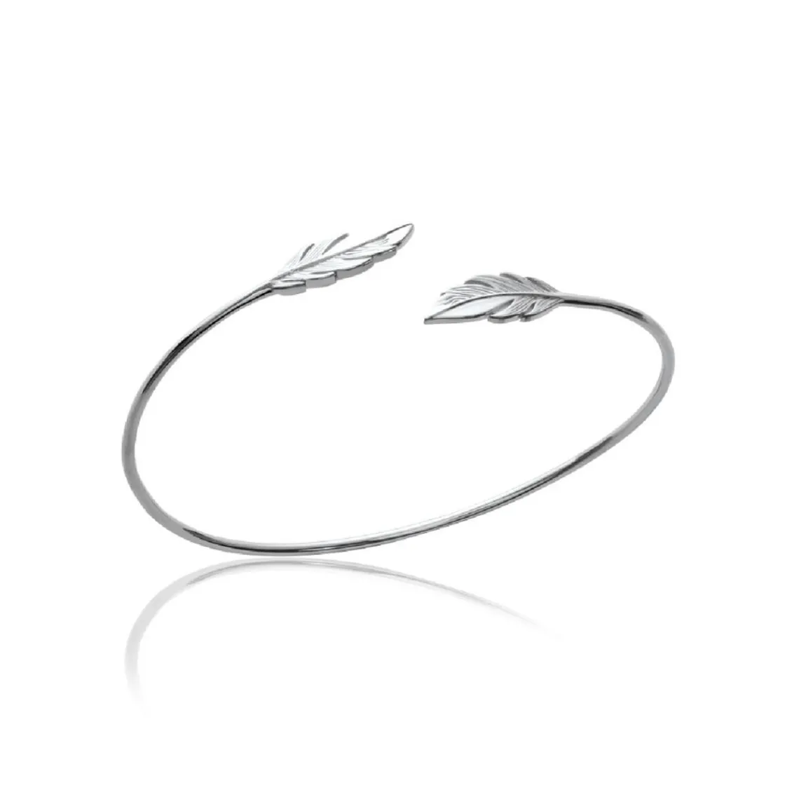 Maison de la Bijouterie Bracelet Jonc femme fantaisie plume Argent WYZ40Y56 | Femme Bracelet